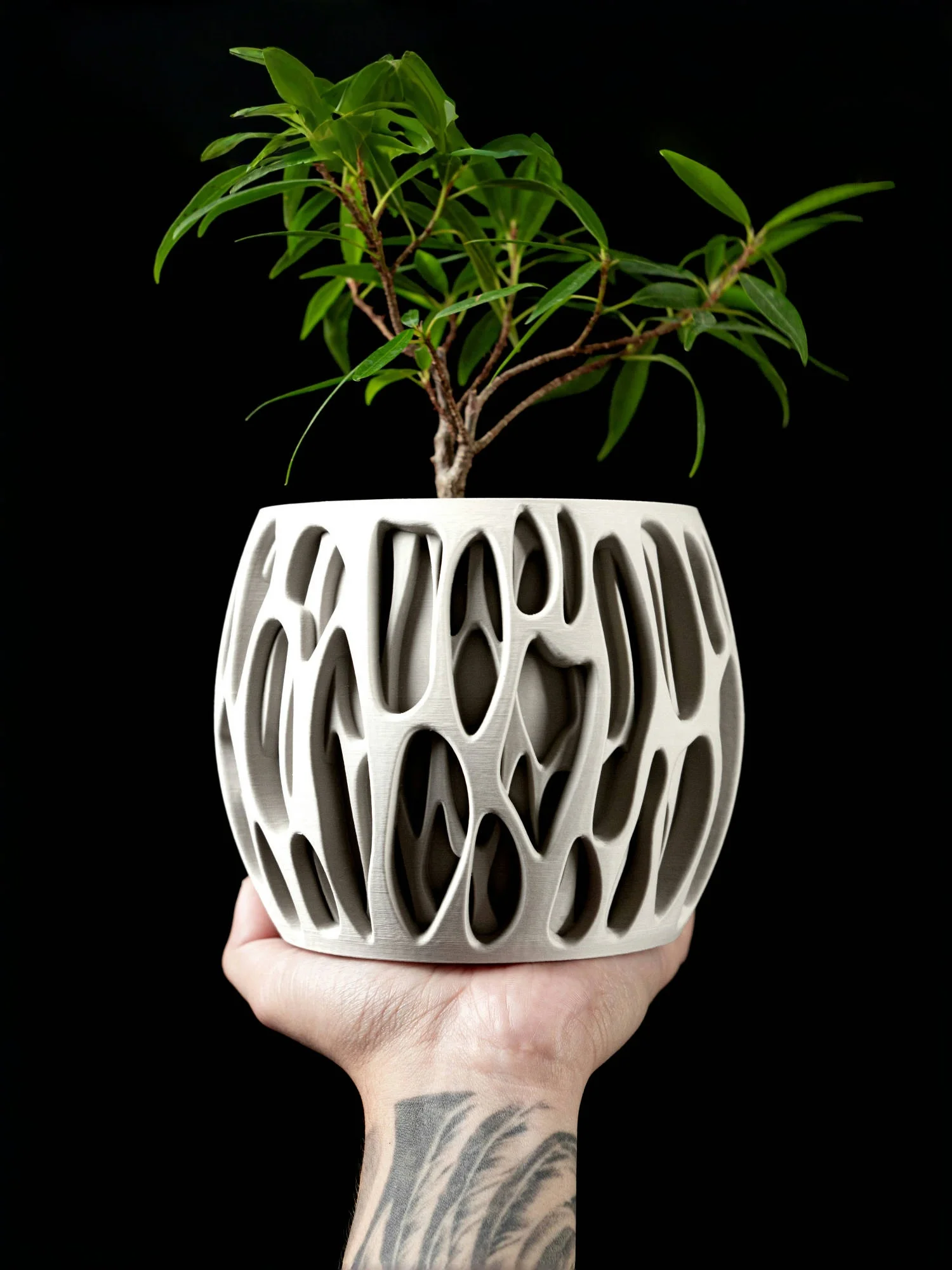Modern Minimalist 3D Printed Plant Pot – Biodegradable Flower Planter for Home Decor, Eco-Friendly Sustainable Gift (Slime)