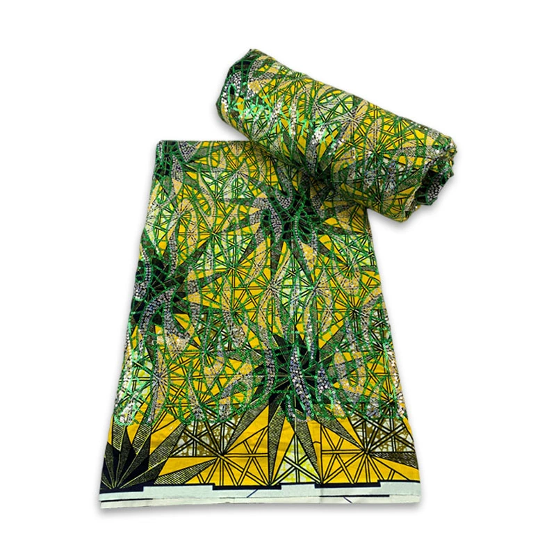 Tela con estampado de cera de Ankara, tela bordada con lentejuelas, vestido africano para fiesta de Navidad, Y6-4G, 2024