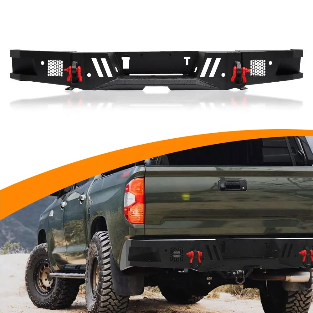 4x4 Rear Bumper with Tow Hook & LED Off Road Lights Fit For Toyota Tundra 2014-2021