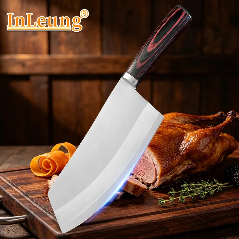 Stainless Steel Effort Saving Meat Cleaver Knife Slicing Fish Vegetables Butcher Knife Chef Cleaver Meat Knife Kitchen Supplies