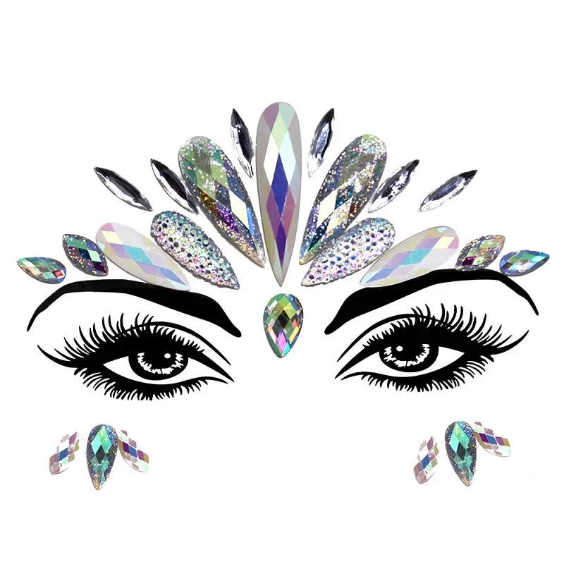 Glitter Face Stickers Women Sexy Tattoos Rhinestones for Face Diamonds Fake Tattoo for Woman Festivals Art Makeup Crystals