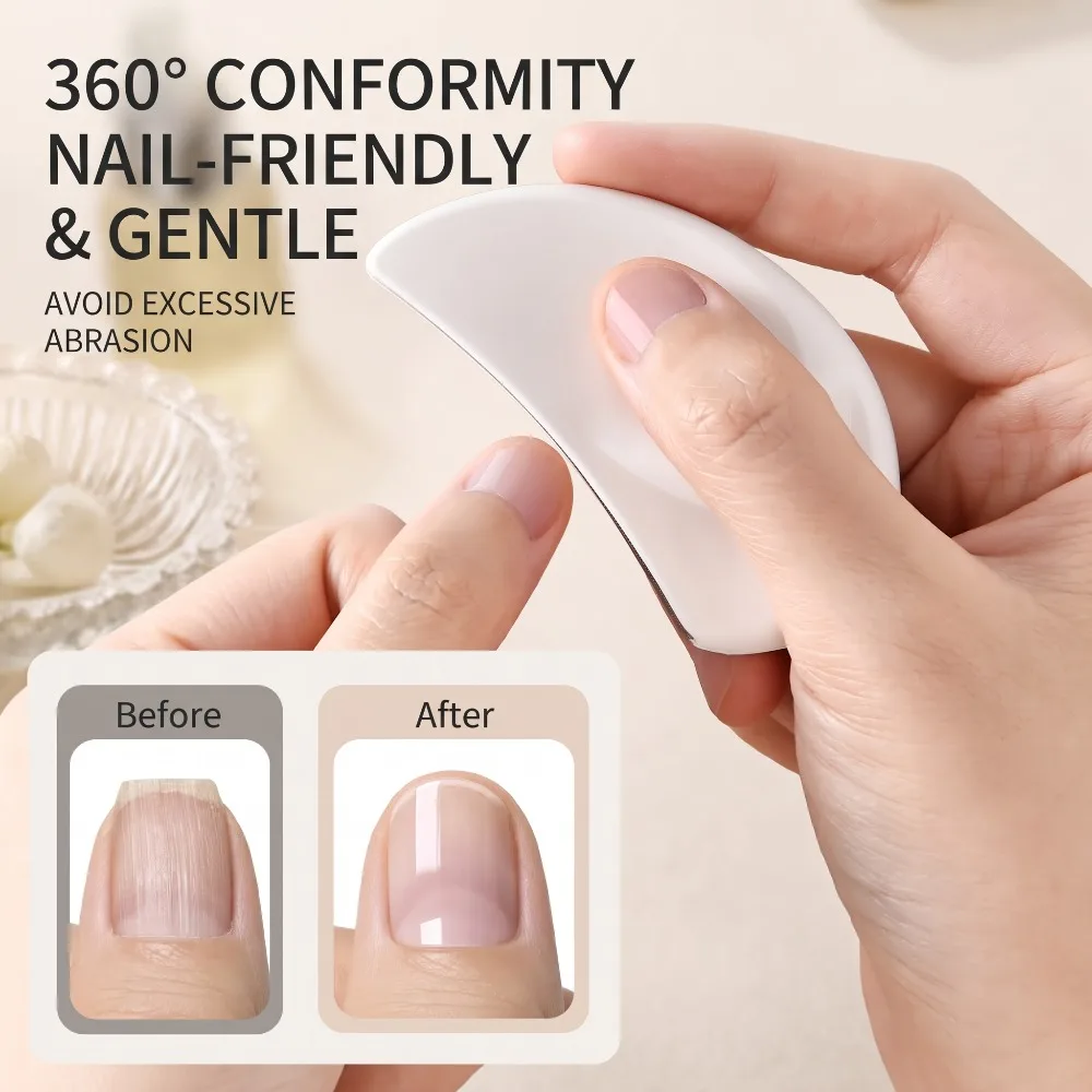 Professional Curved Stainless Steel Nail File for Smooth Manicure Pedicure, Unscented Nail Care Tool for Salon Home Use