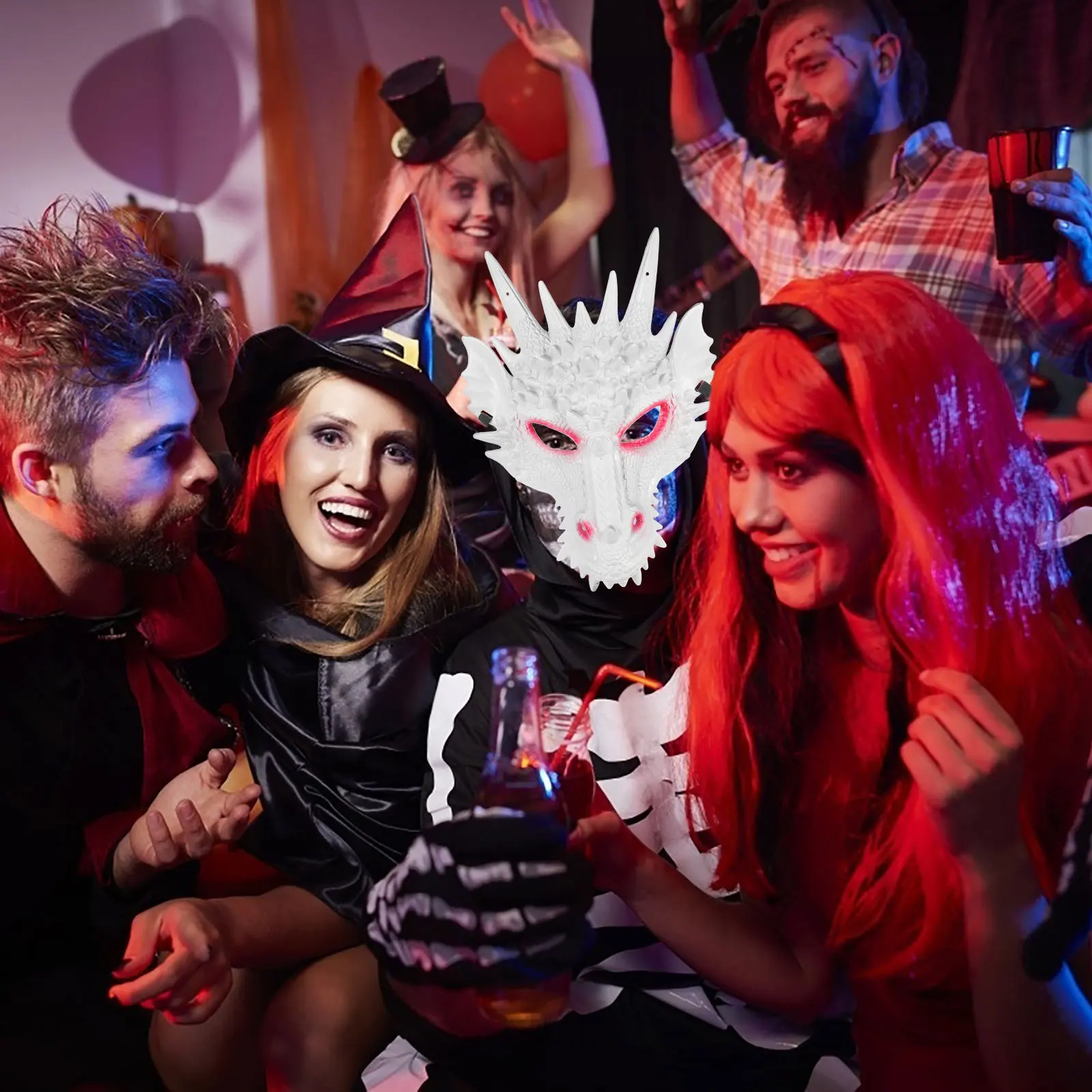 Cool Dragon Mask Cosplay Dragon Head Mask Lightweight Reusable Party Carnival Halloween Costume Accessory