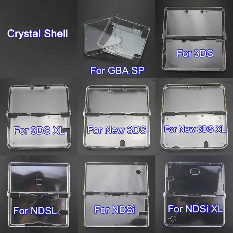 Clear Crystal Protective Case For New 3DS XL LL NDS Lite NDSL NDSi XL LL GBA SP PSP GO PSV Console Plastic Hard Shell Skin Cover