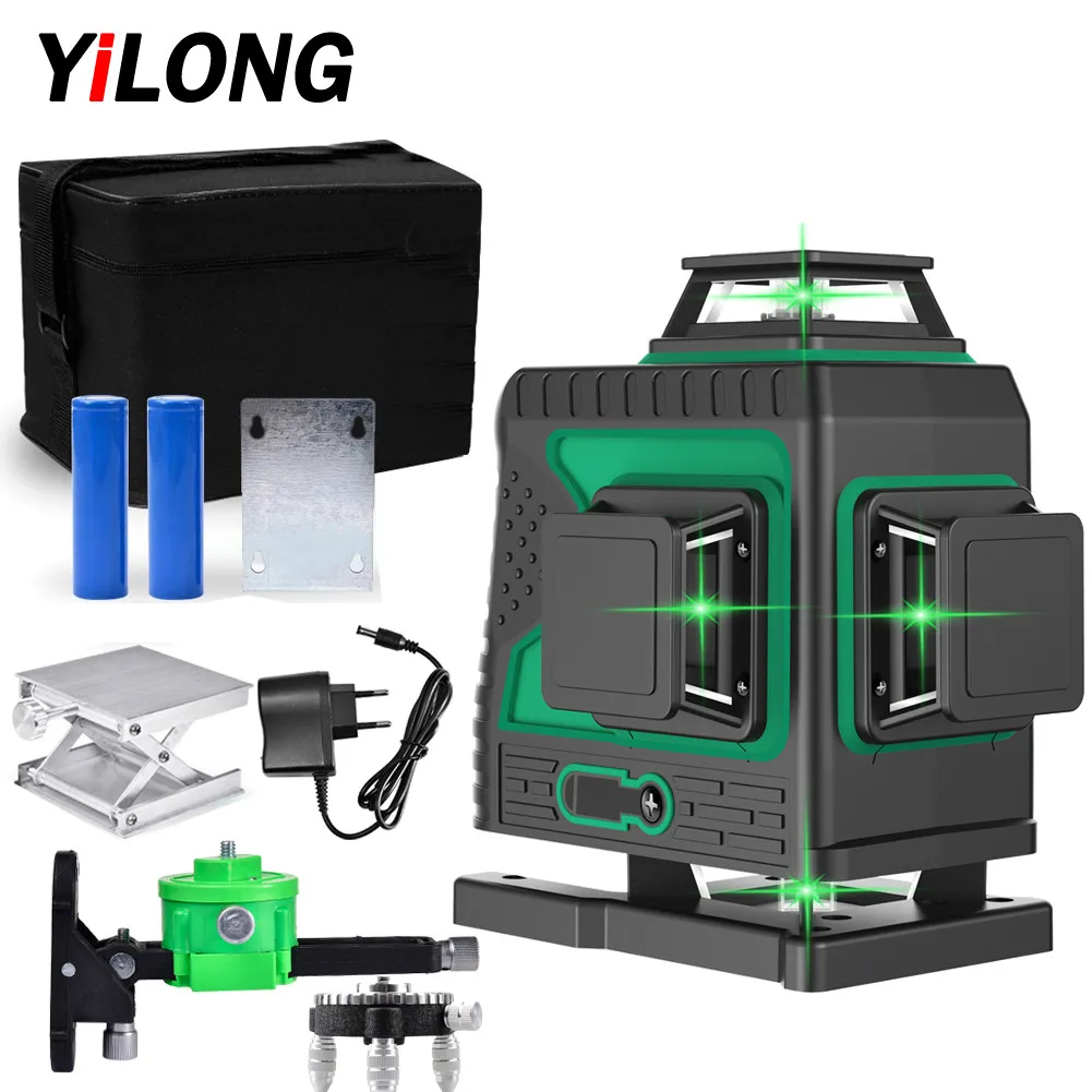 Laser Level 12 Lines 3D Self-Leveling 360 Horizontal And Vertical Cross Super Powerful Green