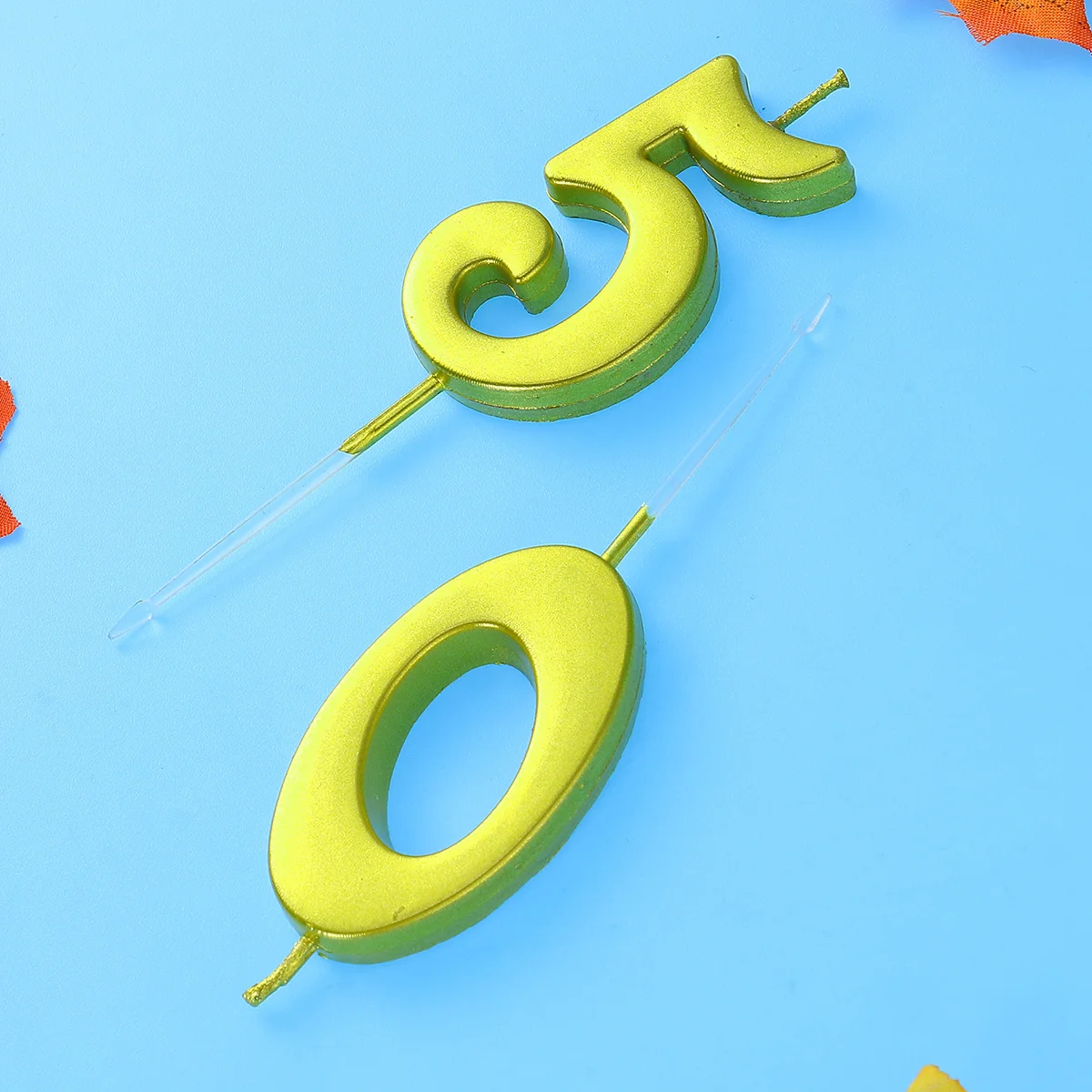 2 قطعة 50 شموع عيد الميلاد الذهبية عدد كعكة توبر صديقة للبيئة الشمع لحفل الزفاف الذكرى ديكور كعكة عدد الشموع #2