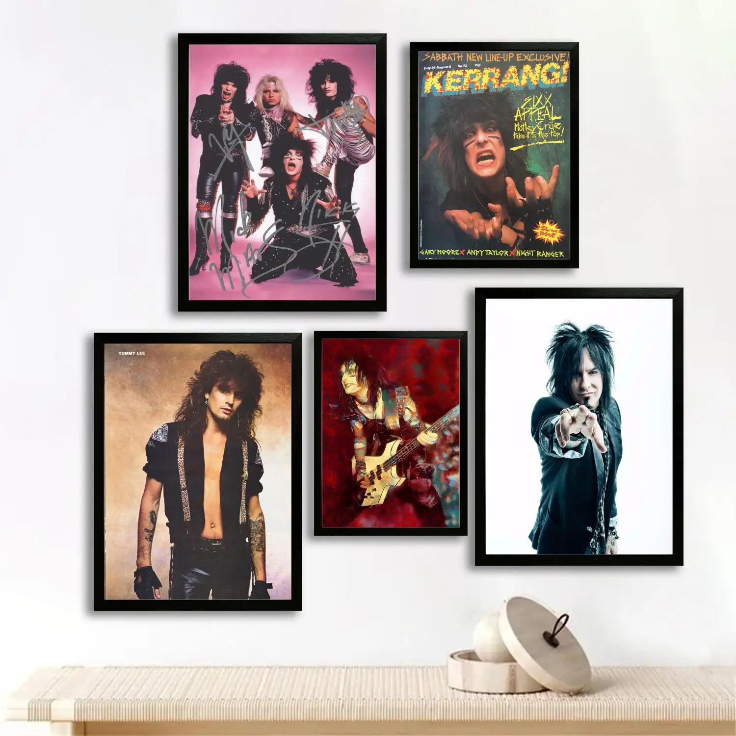 ملصق فني من القماش nikki sixx وطباعة صورة فنية جدارية، ملصقات ديكور غرفة نوم عائلية حديثة، لوحة زخرفية #1