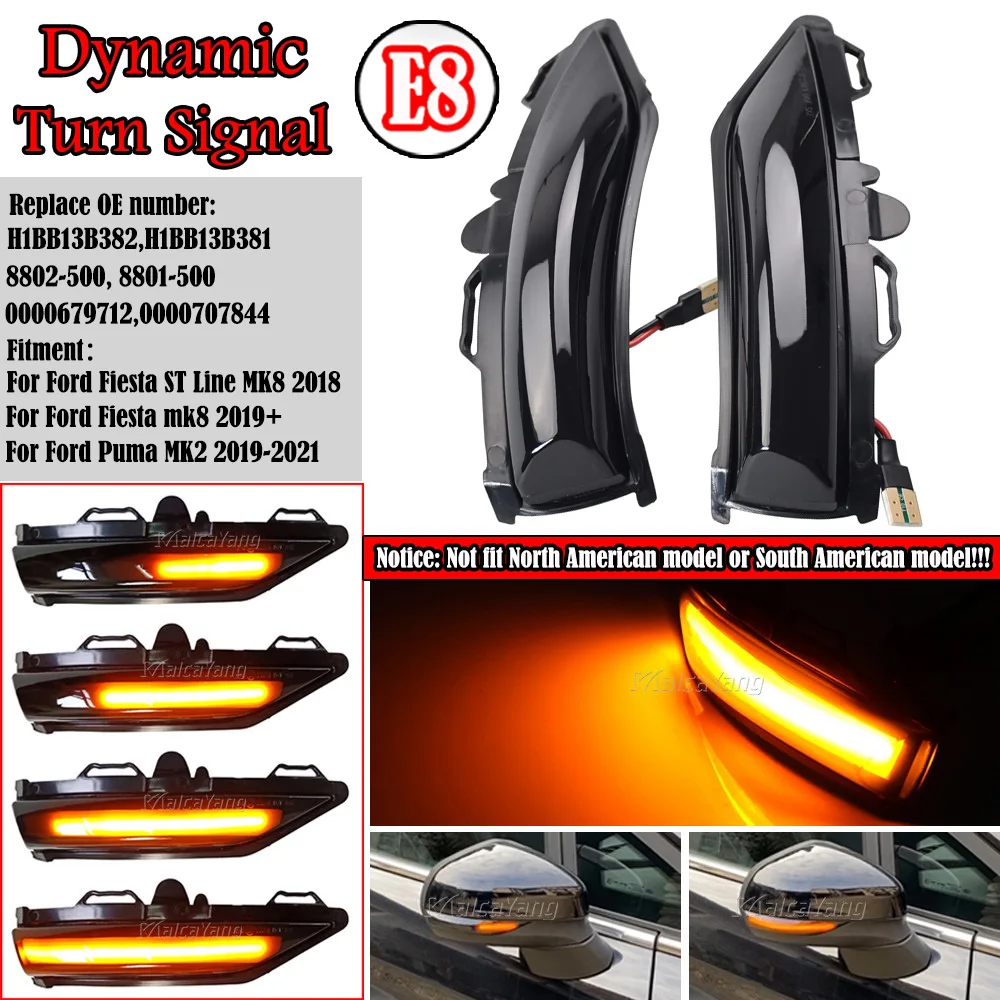 For Ford Fiesta Mk7 2008-2017 for Fiesta MK8 Dynamic Turn Signal Light LED Side Rearview Mirror Sequential Indicator