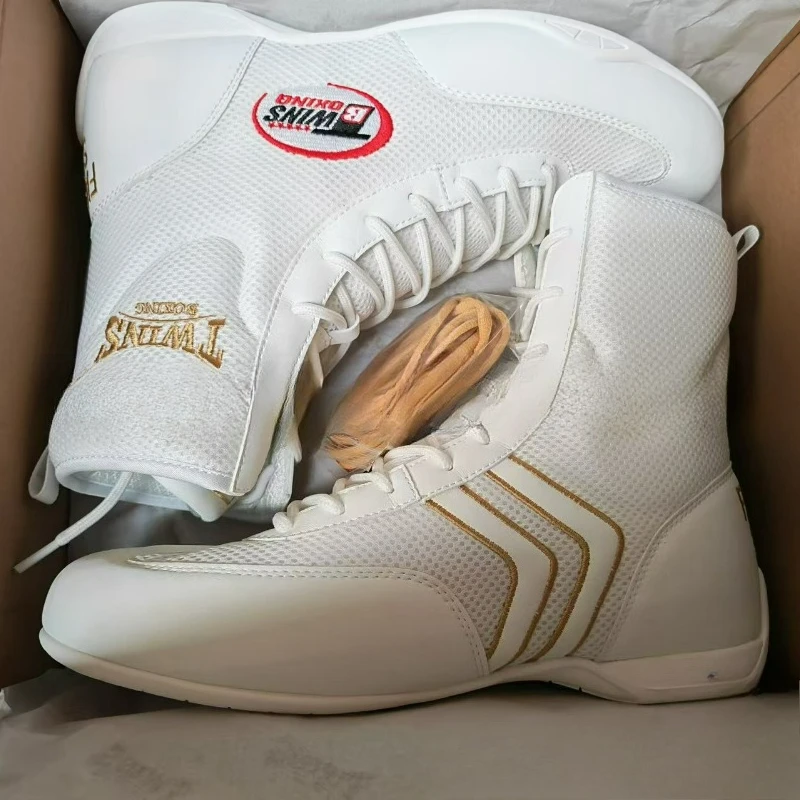 

Professional Men Women Wrestling Boots Black White Boxing Shoes for Unisex Brand Designer Gym Training Shoe Fighting Boots
