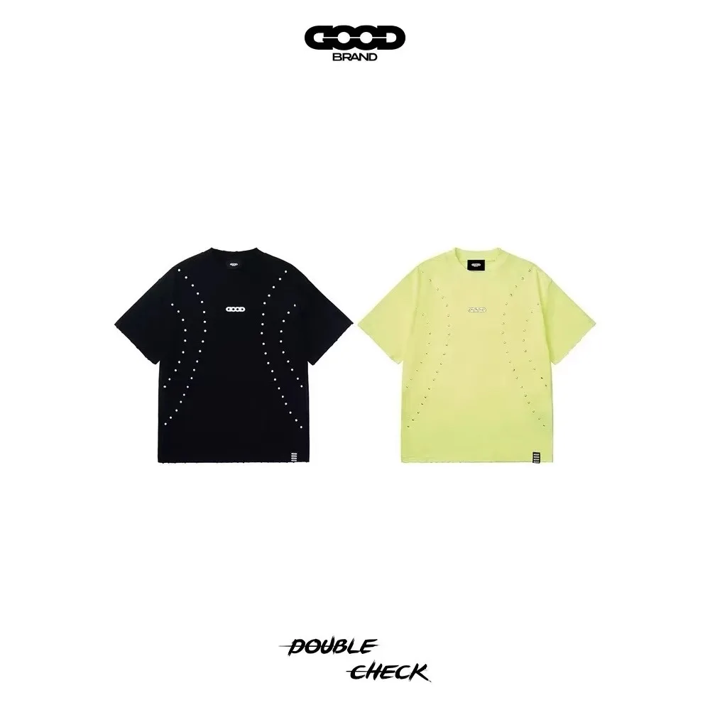 2026 Goodbrand Fashion Summer Heat-Pressed Logo Fluorescent Crew Neck Short-Sleeve T-Shirt Unisex Style