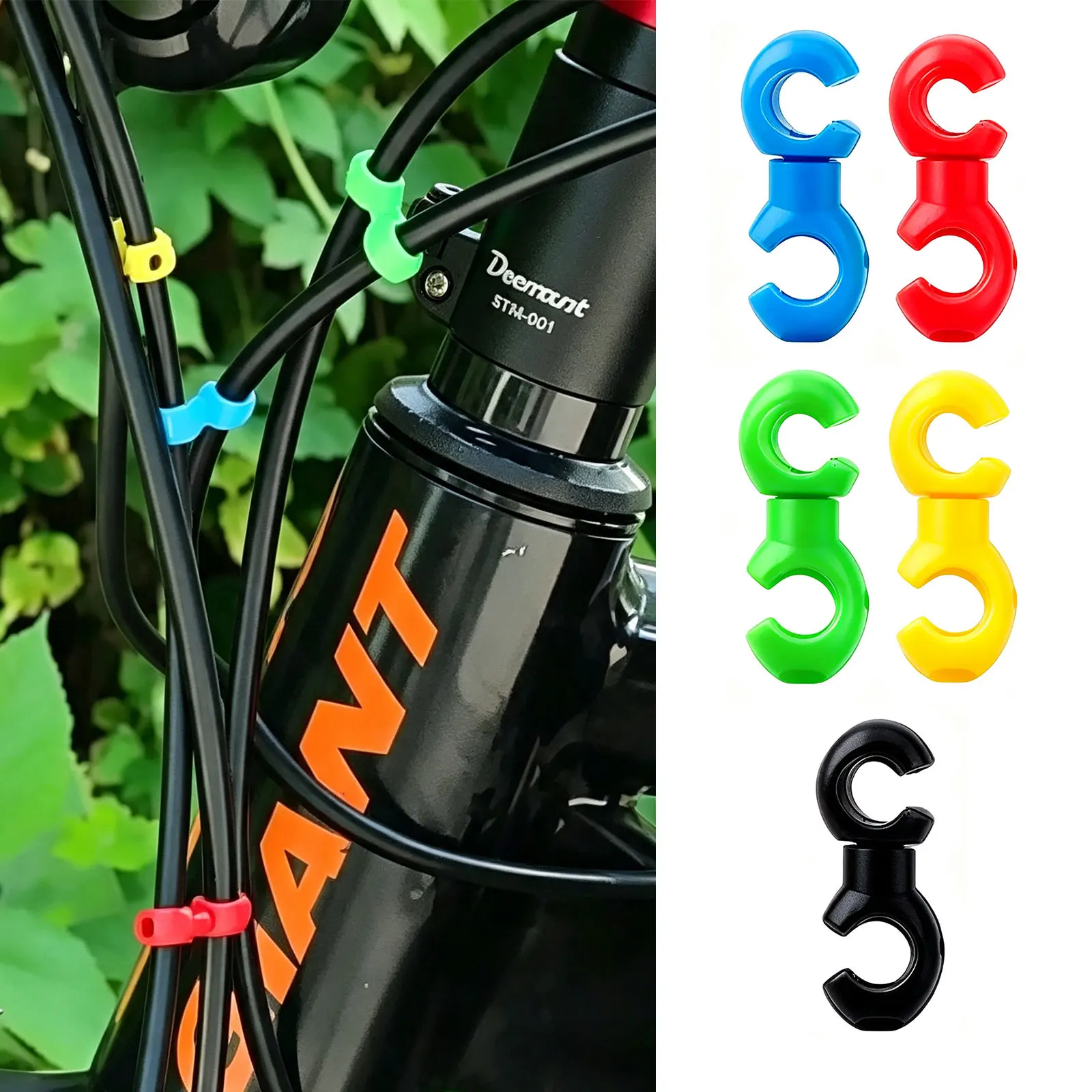 10pcs Bike Cross Line Clips Mountain Road Bicycle Brake Gear Cable Rotatable S Style Clips Cycling Replacement Parts