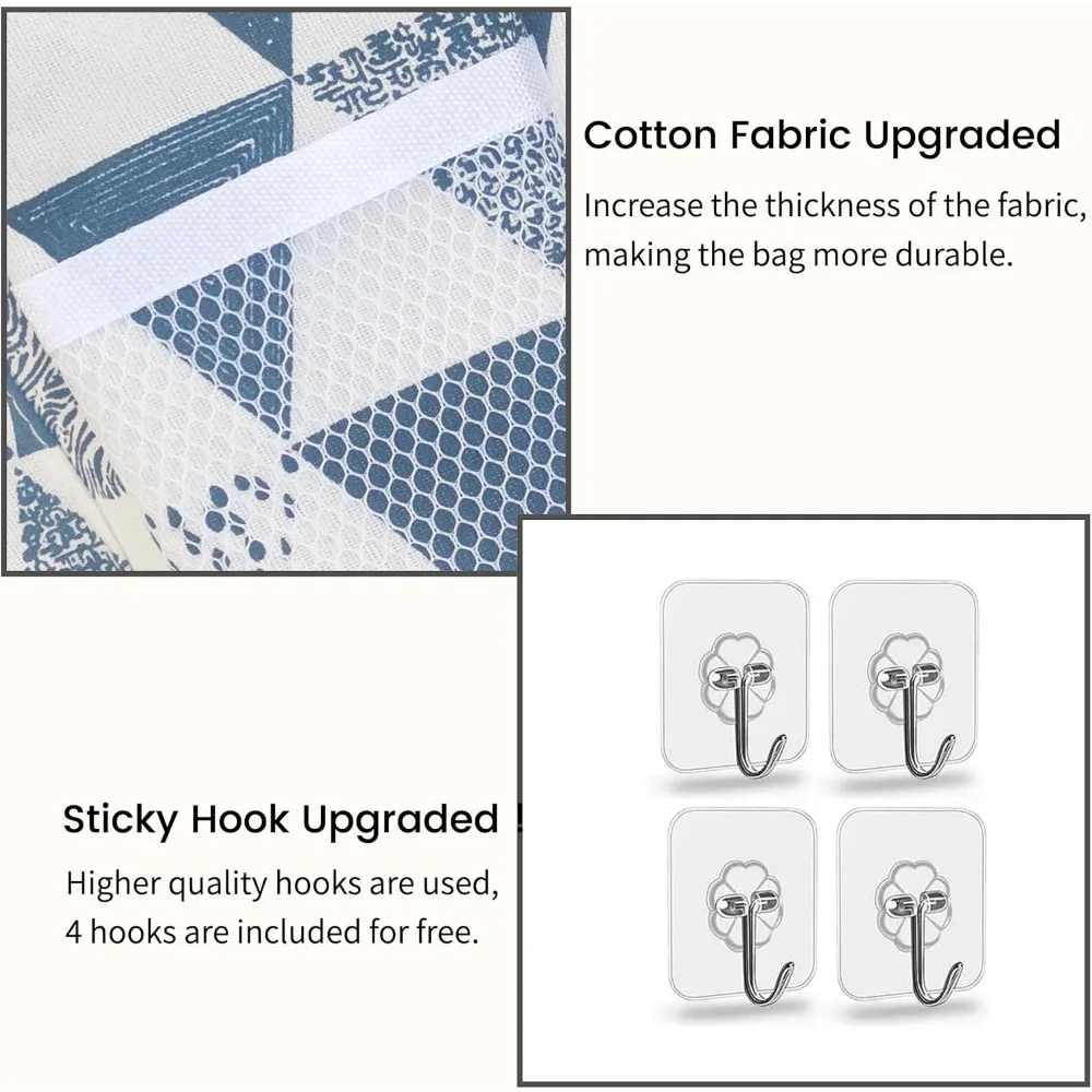 قطعتان من حقيبة تنظيم التعليق على الحائط الصغيرة، سلة تخزين معلقة على الباب من قماش الكتان مع جيوب، صندوق مقاوم للماء للمطبخ، غرفة النوم