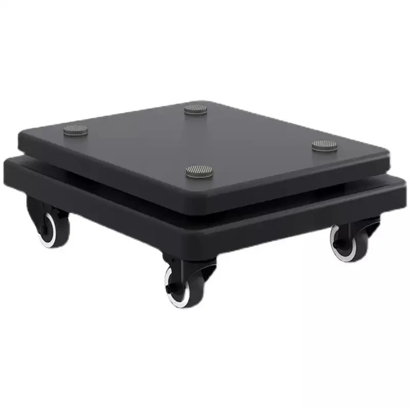 Speaker Base Tray, Shockproof Floor-Standing Speaker Subwoofer Stand, Double-Layer Universal Caster Shock-Absorbing Pad