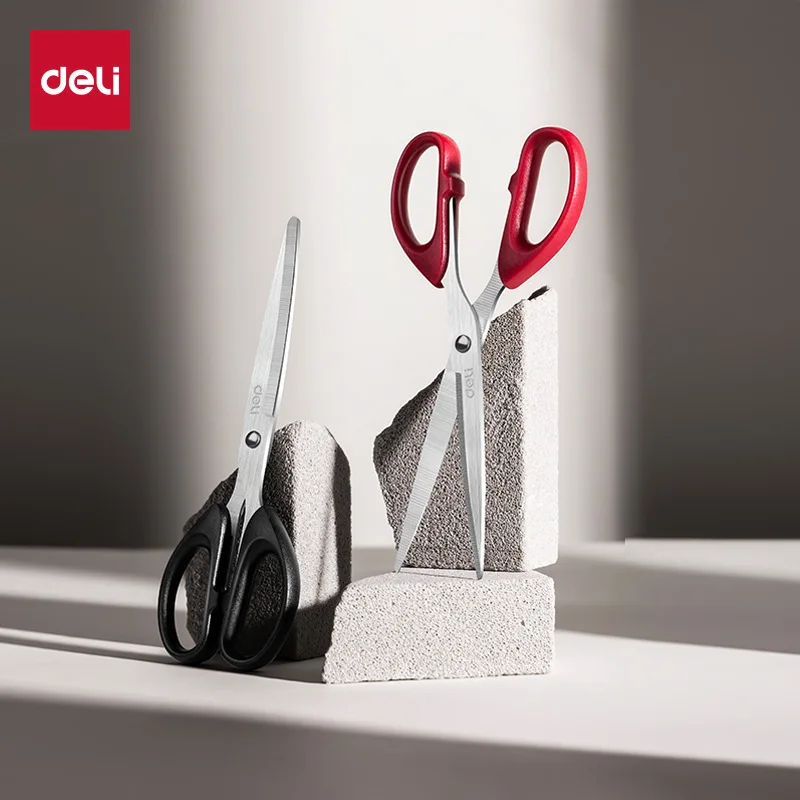 

Deli 6009 Cuttings tijeras Convenient Student Manual Stainless Steel Art Round Head Household Tailor Scissors Office Supplies