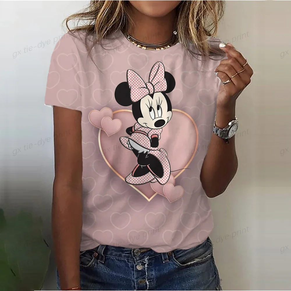 

Disney children's summer animation Minnie series 3D printed quick-drying breathable casual T-shirt for boys and girls comfortabl