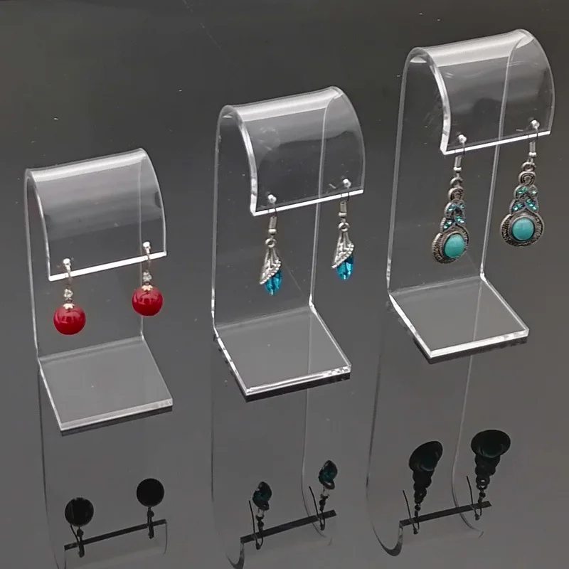 

Acrylic Earring Display Stand Set - 3-Piece Fashion Jewelry Organizer for Stud Earrings & Accessories