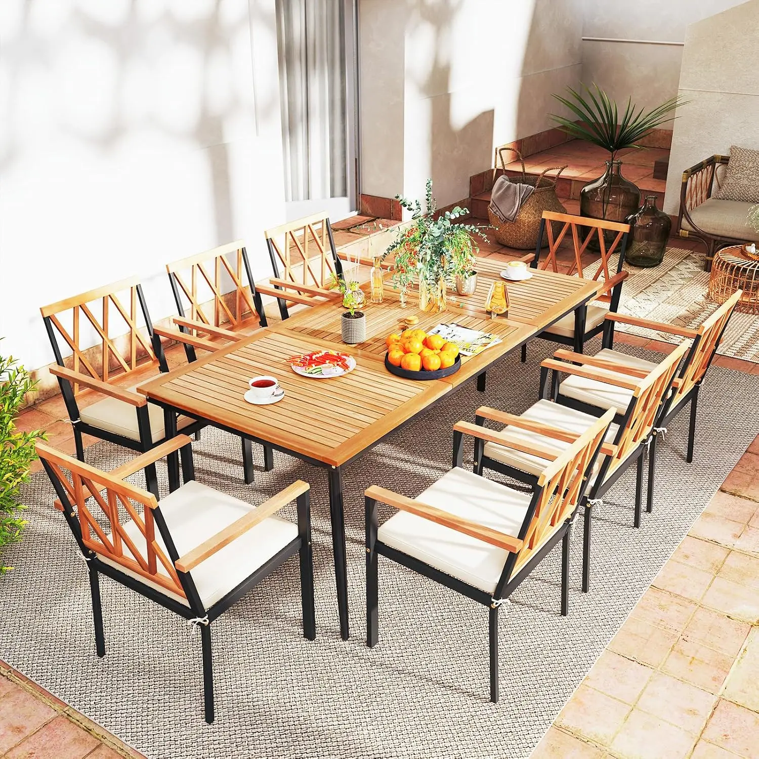 طاولة طعام مستطيلة كبيرة للفنا - مراجعة Outdoor Furniture On Sale وسعره