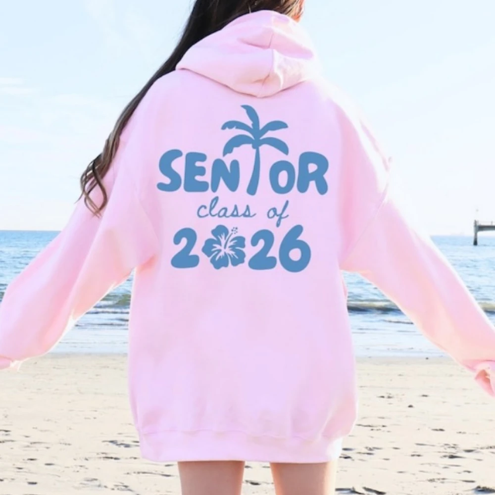 فئة 2026 كبار البلوز العودة للوطن إلى المدرسة Preppy الساحلية شجرة النخيل هوديي فتاة في سن المراهقة هدية المرأة هوديي