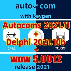 Dernière Delphis 2021.10b + Autocoms 2021.11 + WOW/5 00 8 avec Keygen DS 150 0BD2, outil de diagnostic avec Bluetooth, réparation automatique Softy