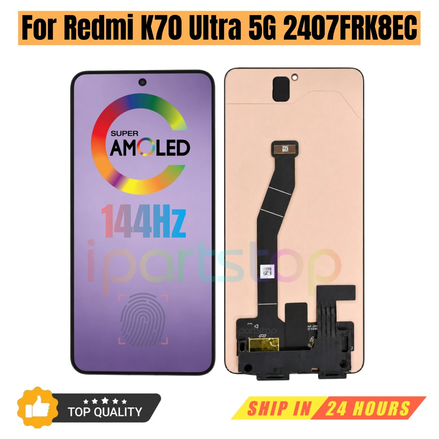 iParts Replacement New Display for Xiaomi Redmi K70 Ultra 5G 2407FRK8EC 144Hz AMOLED Touch Screen with Frame Assembly OEM