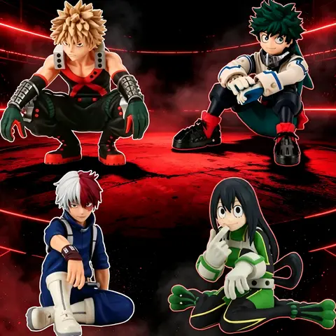 Boku no Hero Academia Anime Figure Deku Bakugo Shoto Tsuyu Sitting Pose PVC Model Toy Desk Decoration Birthday Gift