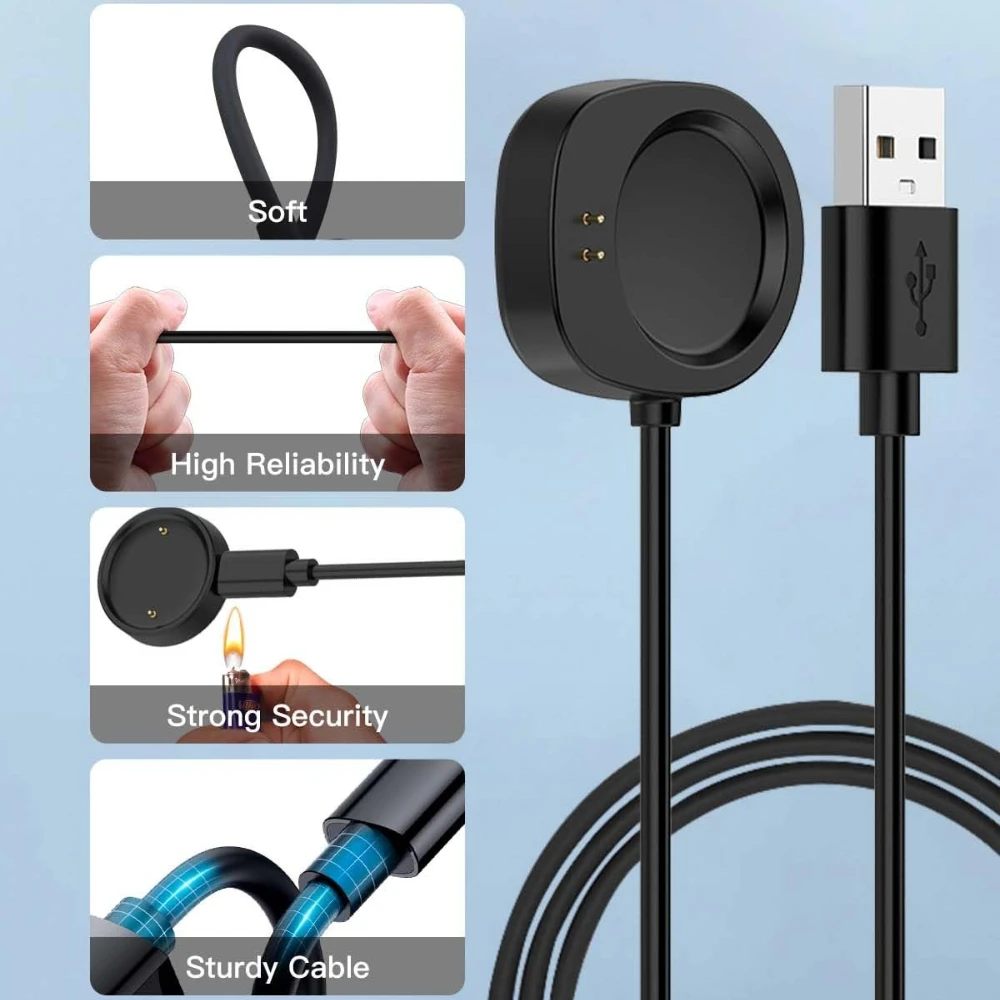 Smartwatch Charger For Huami Amazfit T-Rex 3/Balance 2/1 USB Charger Charging Cable Smart Accessories