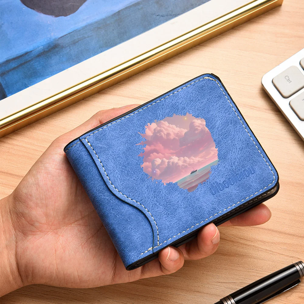 Portable Student Money Bag - High-quality Custom Printed Pattern Wallet - Multi-functional Short-style Men's Wallet