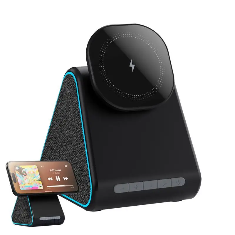 Wireless Charger Speaker Wireless Speaker With HD Surround Sound Wireless Speaker Magnetic Wireless Charger Charger Stand For