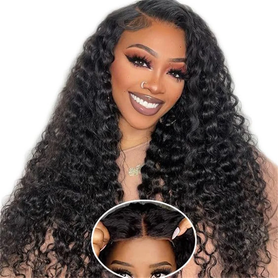 

30inch 5x5 Deep Wave Wear And Go Glueless Wigs Human Hair Preplucked Density200 Pre Cut Lace Deep Wave Human Hair Wigs For Women