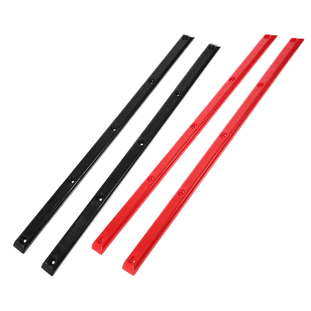 4 Pcs Double-ended Skateboard Anti-collision Strip Sturdy Longboards Rail Bumper Deck Rib Bone Replacement Parts Plastic Rails