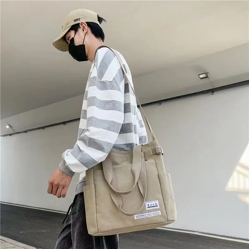 Men's And Women's Messenger Bag Leisure Student Bag High Quality Canvas Travel Crossbody Bag Large Capacity Outdoor Fitness Bag