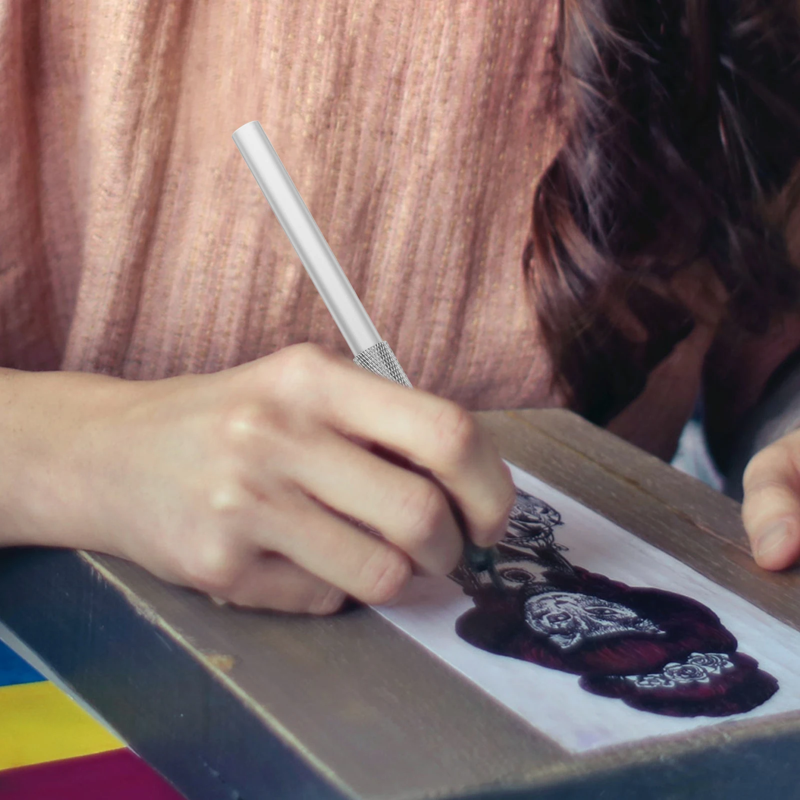 6pcs Pencil Extender Metal Holder Short Pencils Craft School Supplies Adjustable Lengthener Tool Writing Instruments