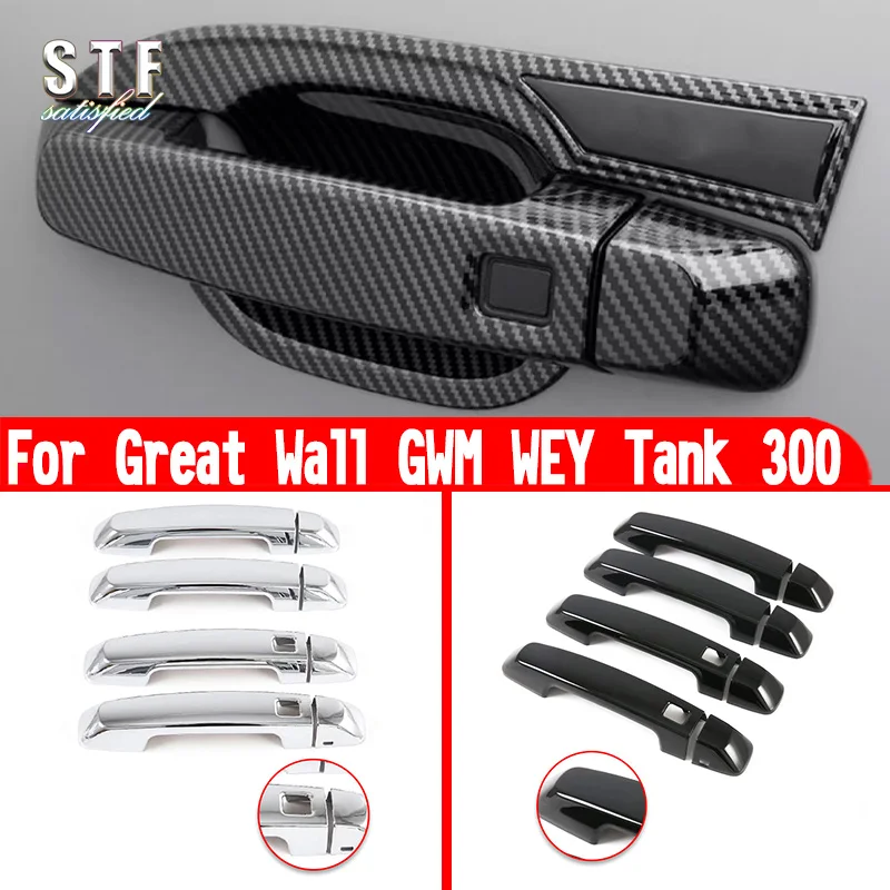 

For Great Wall GWM WEY Tank 300 2021 2022 2023 2024 Car Accessories Door Handle Cover Trim Molding Decoration Stickers W4