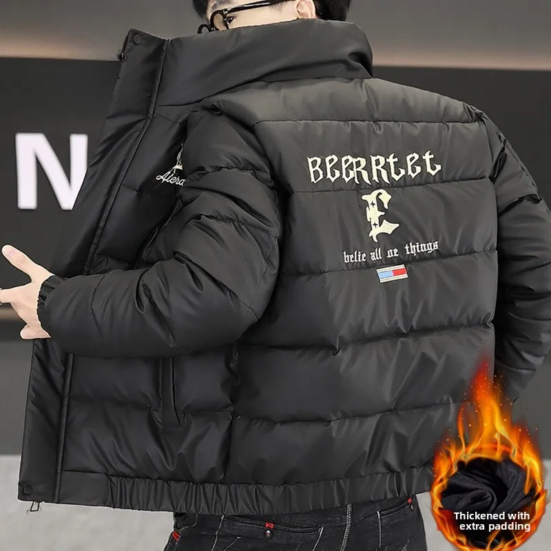 

Мужская утепленная хлопковая куртка на осень-зиму, новая модель, с воротником-стойкой, теплая, свободного кроя, повседневная, для молодежи