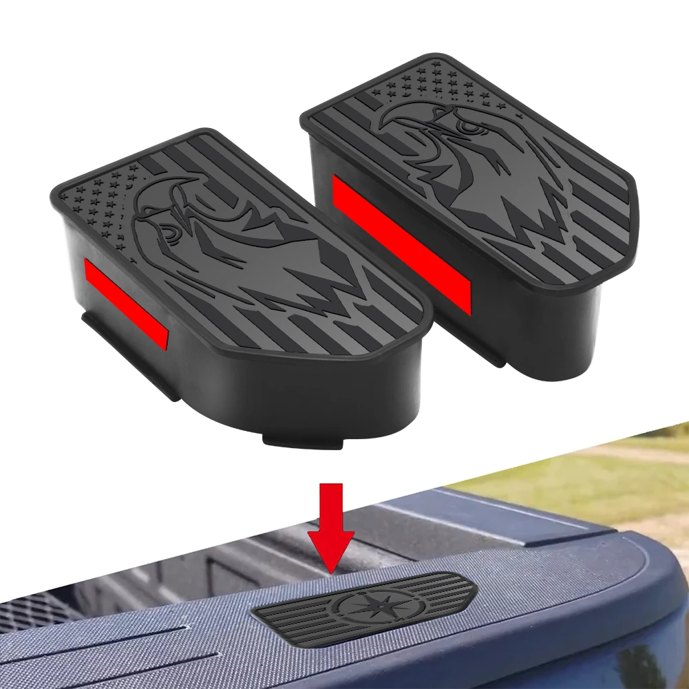 2PCS  Truck Bed Rail Stake Pocket Cover Caps Rail Hole Plugs For Chevrolet 1500/GMC 1500 20-22 Silverado Sierra 2500 3500 HD