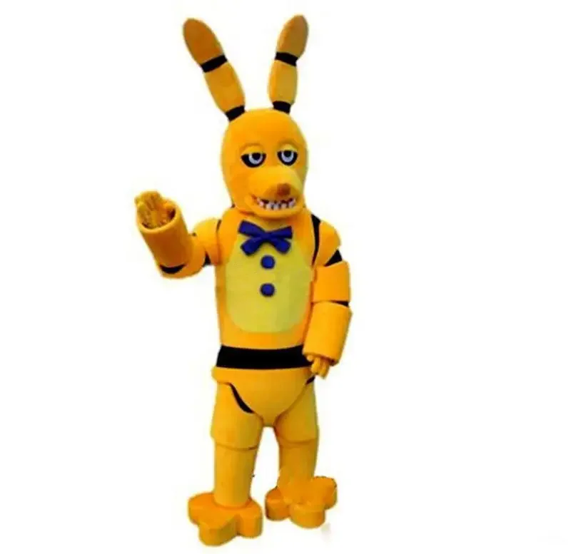 Christmas Creepy Yellow Rabbit Mascot Costume Bunny Adult Suit Fancy Dress Party Cosplay Halloween Carnival Holiday Birthday Gi