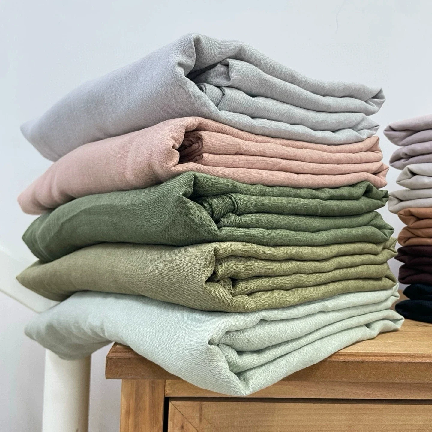 100% Linen Bedding Set with Elastic Band Fitted Sheet Duvet Cover Pillowcases Single Couple Bedsheet Single Couple Twin Size