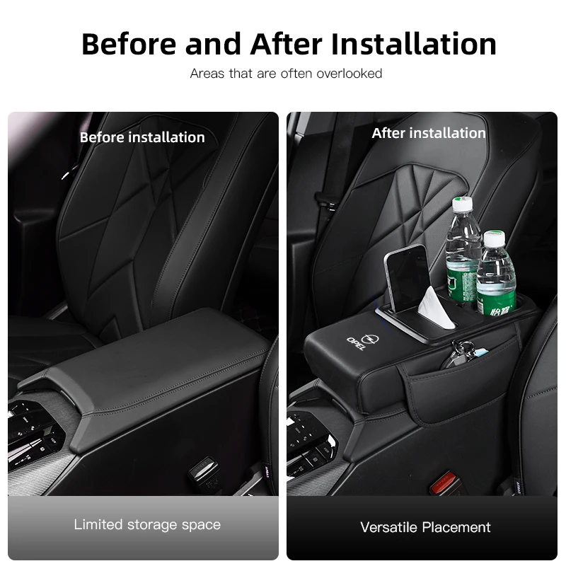 Car Armrest Cushion Auto Amrest Pillow Cover Height Pad For Opel Astra Insignia Vivaro Corsa Mokka Zafira Vectra OPC Vauxhall DX