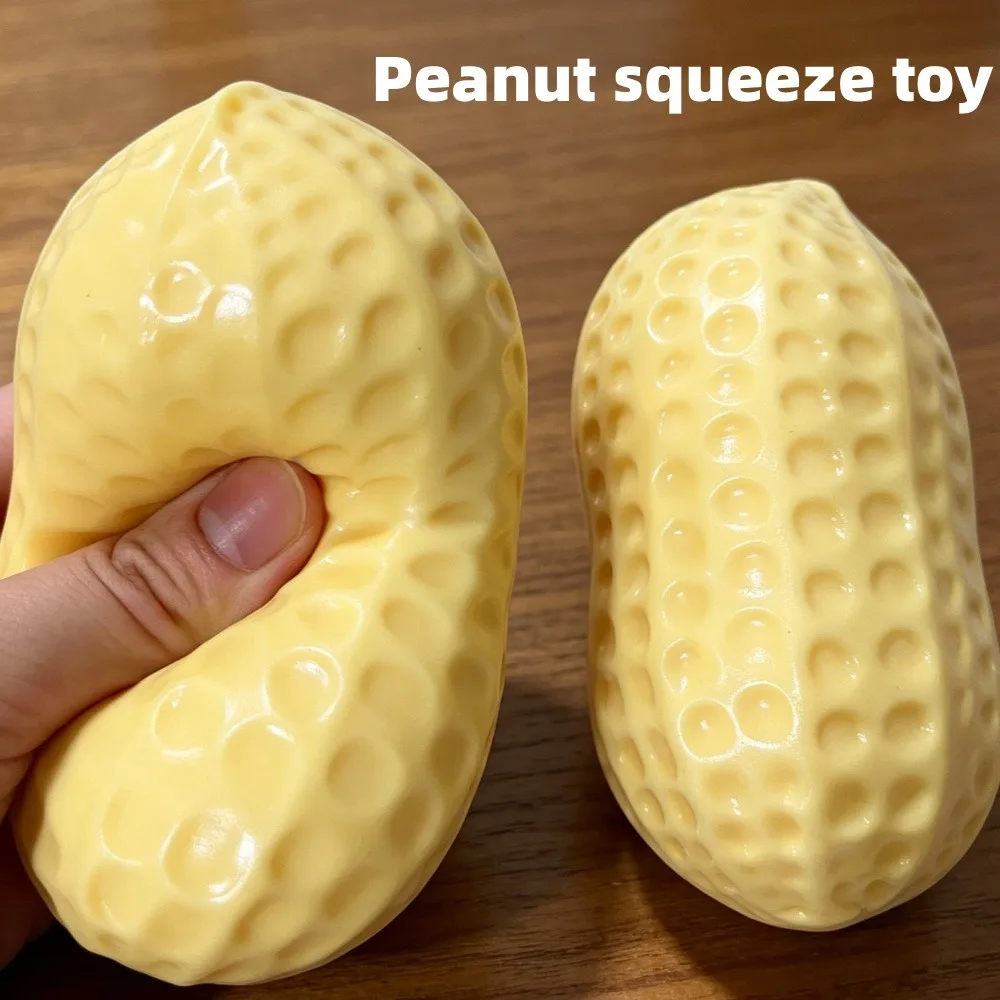 Pelota antiestrés de cacahuete, pelota crujiente para apretar, textura suave y mantecosa, alivio sensorial del estrés para niños y adultos