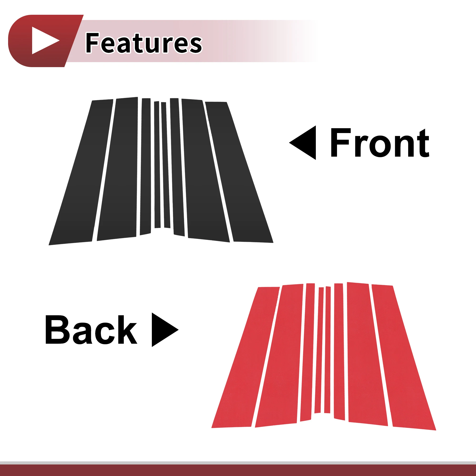 Motoforti الباب عمود نافذة الكسوة لكزس GX 400 المضادة للخدش ملصق عمود المشاركات الباب الخارجي الغطاء 8 قطعة #3