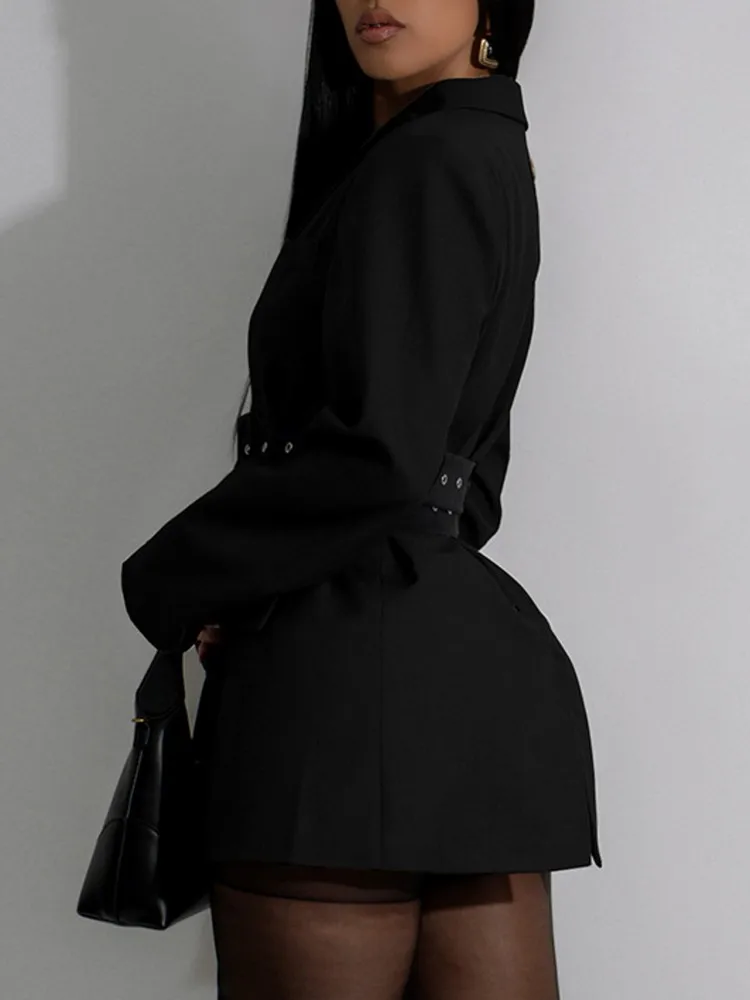 우아한 여성용 블레이저 코트 패션 라펠 오버사이즈 수트 재킷 2025 신상 가을 겨울 오피스 레이디 캐주얼 루즈 아우터웨어