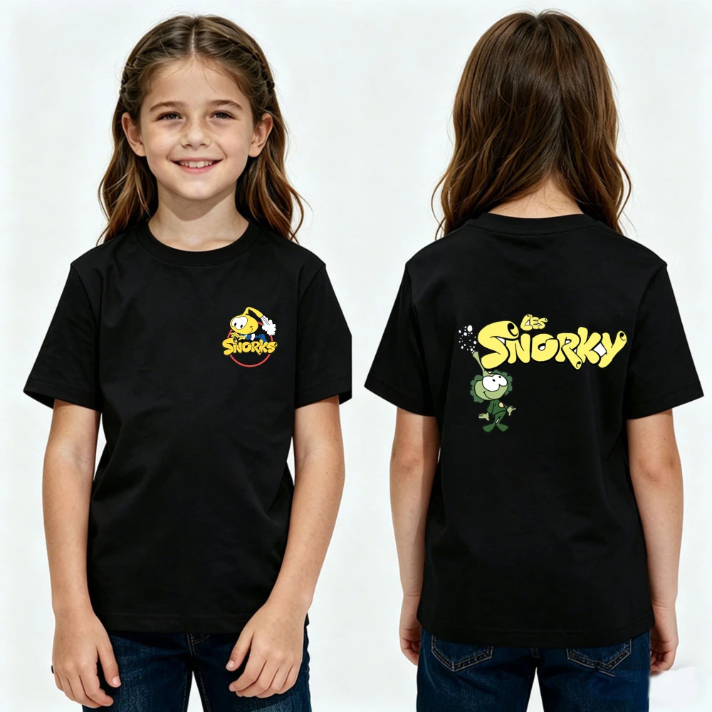 Snorks Cartoon Graphic Children TShirt Kids Summer Cotton Short Sleeve Cute Snorks Lover Gift Shirt Boys and Girls Casual Tshirt