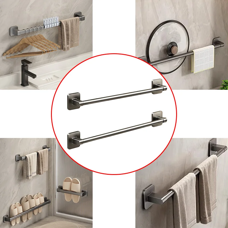 

Настенная вешалка для полотенец Стеллаж для хранения в ванной комнате без сверления Горизонтальная вешалка для полотенец для ванной комнаты Аксессуары для кухни и ванной комнаты