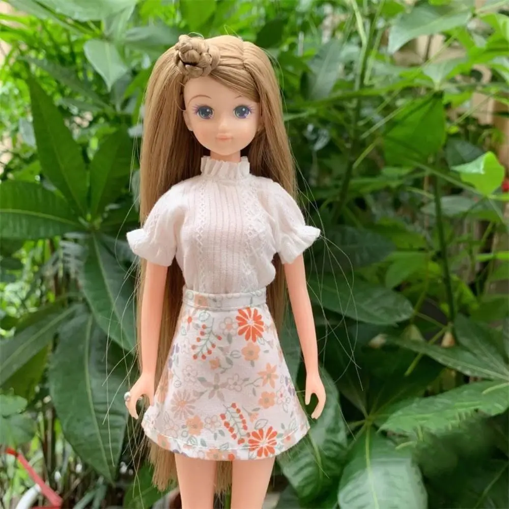 

Милая блузка с длинными рукавами, одежда ручной работы, аксессуары «сделай сам», юбка с цветочным принтом, модная рубашка принцессы для кукол для licca ob24/26/27