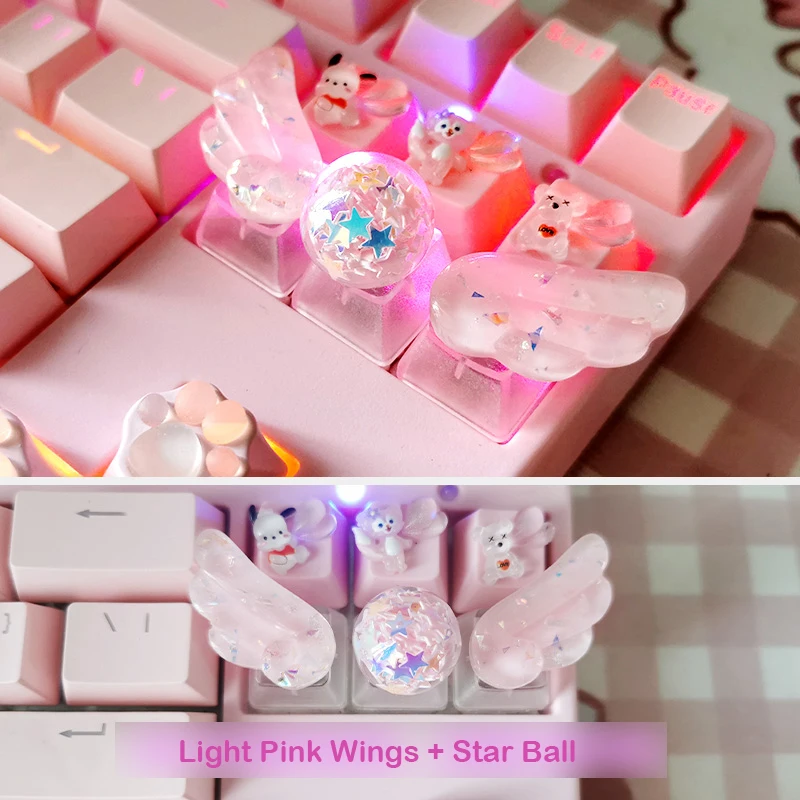 أغطية مفاتيح ذات طابع شخصي ، أغطية مفاتيح كريستالية لطيفة ، أغطية مفاتيح ميكانيكية يدوية ، مفاتيح R4 PBT ، أغطية مفاتيح ملونة ، أغطية مفاتيح أنيمي