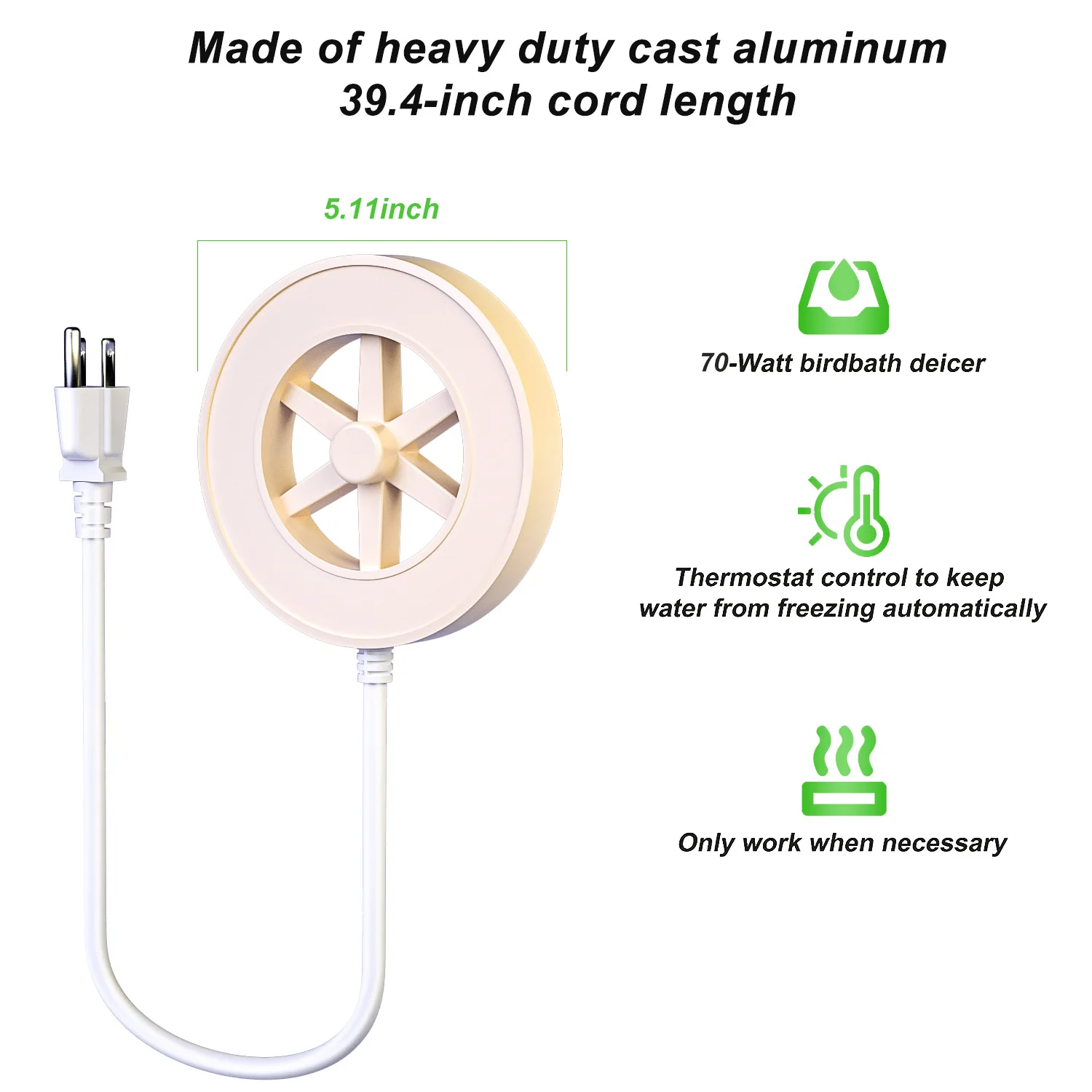 Garden lawn patio automatic constant temperature control water bath deicer water heater