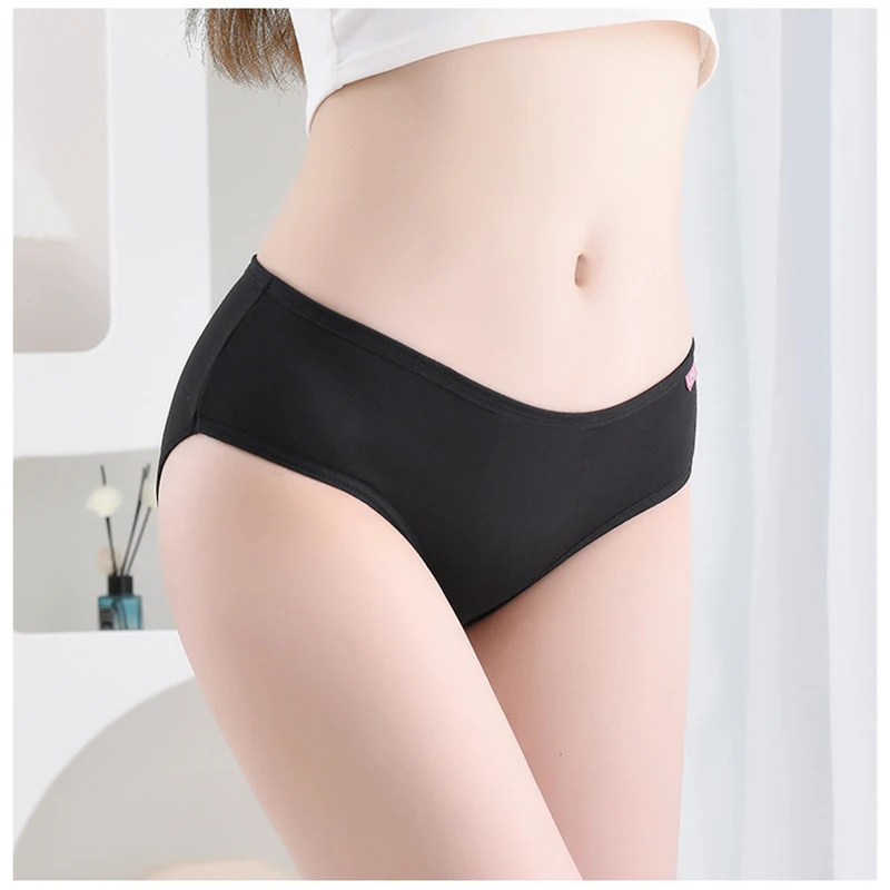 7Pcs/Lot Women Panties Cotton Underwear Breathable Soft Sexy Lingerie Female Briefs Girls Cute Solid Color Underpants Plus Size