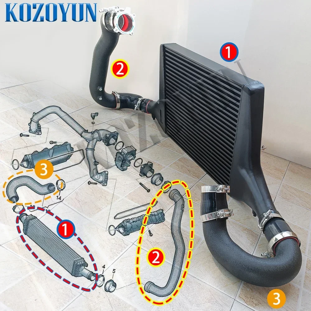 Intercooler charge pipe intake pipe Kit for Audi EA839 SQ5 FY B9 3.0TSFI 2016+