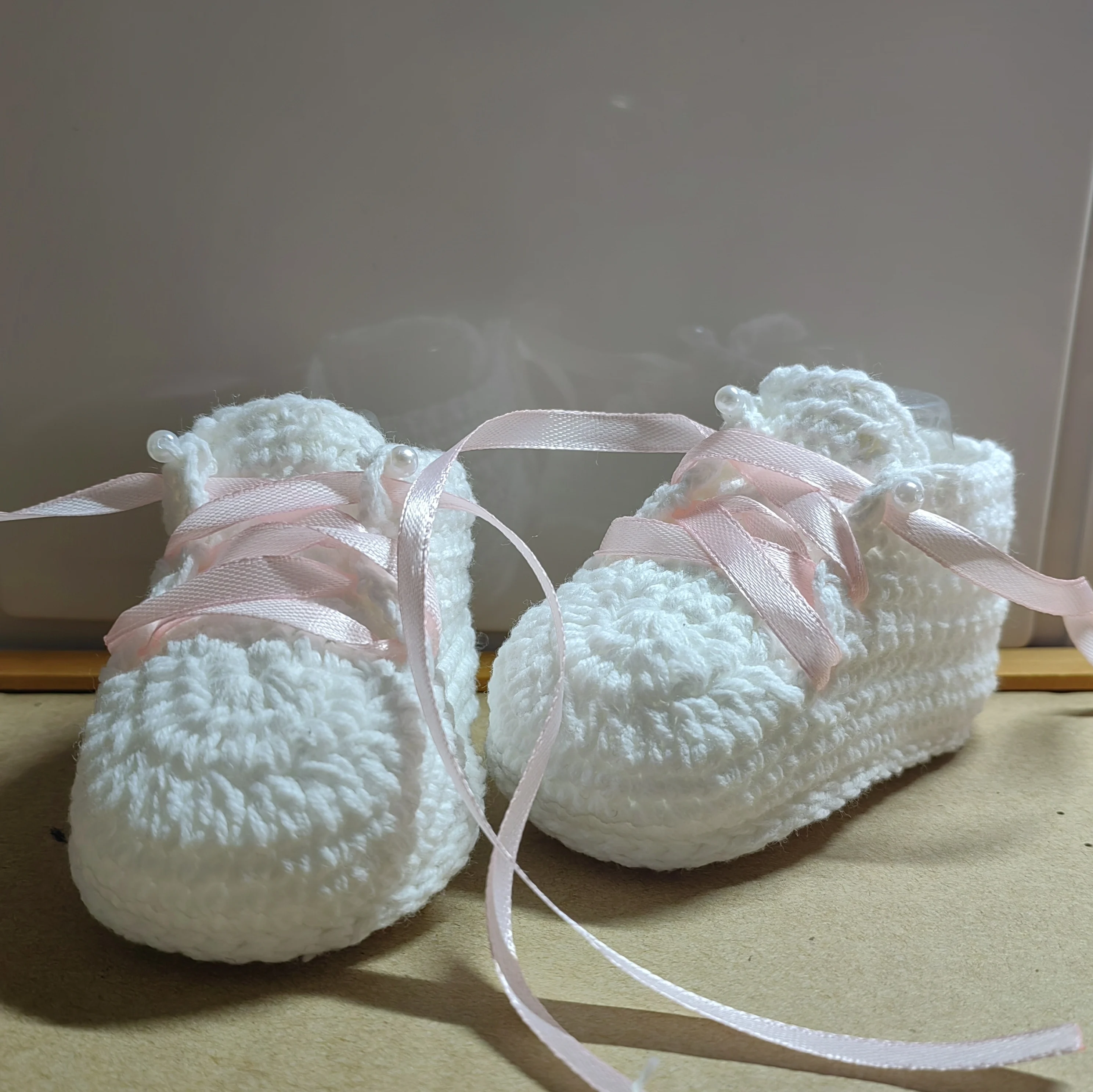 Sepatu Bayi Renda Buatan Tangan Rajutan Wol Sepatu Latihan Bayi Sandal Sneakers