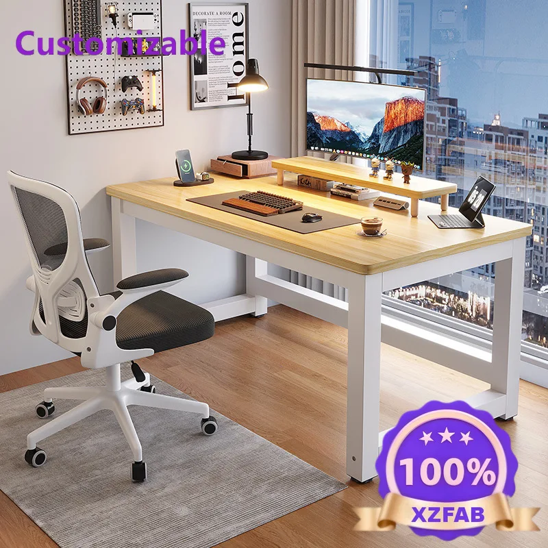 Factory Direct 2026 Nordic Desk Home Bedroom Desktop Computer Desk E-sports Student Learning Reinforced Log